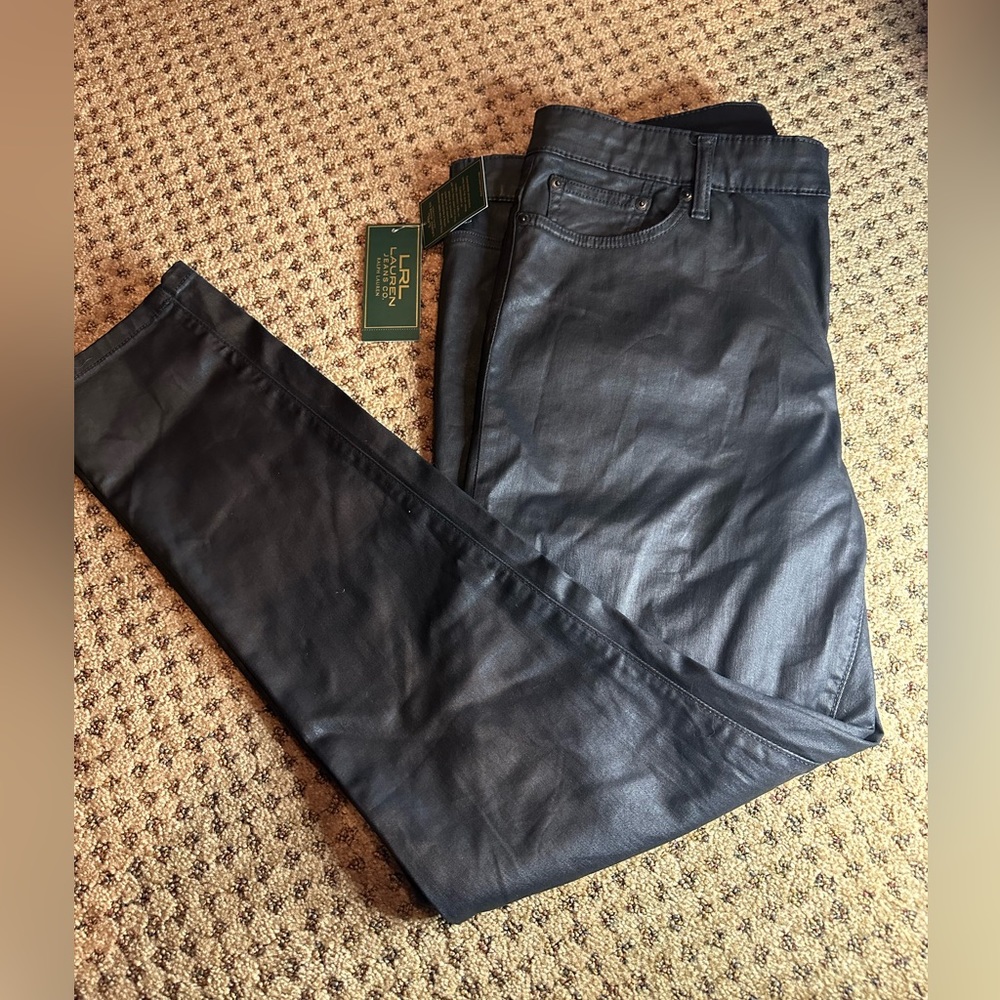Ralph Lauren LRL coated black skinny jeans